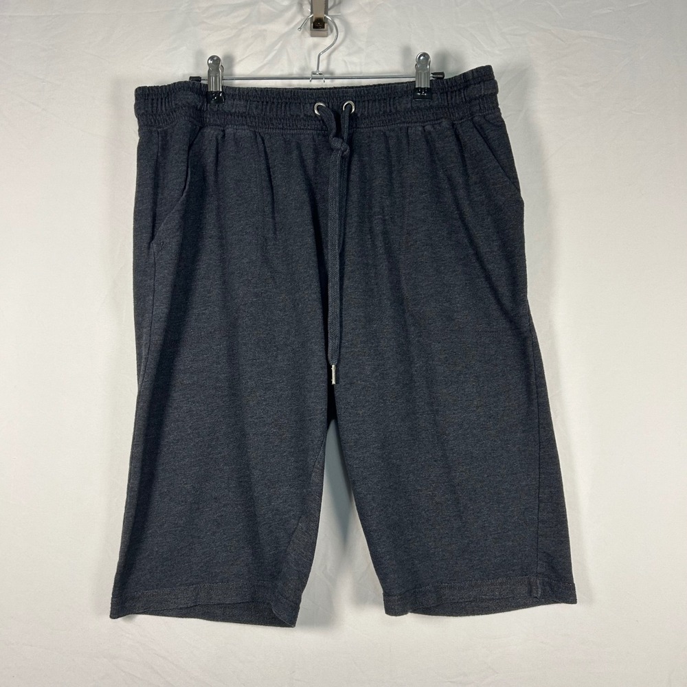 New York Laundry Athleisure Shorts Mens XL Charcoal Grey Jersey Knit Drawstring